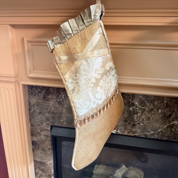 Christmas Stockings Set of 2 Decorative Burlap Large - Picture 2 of 10